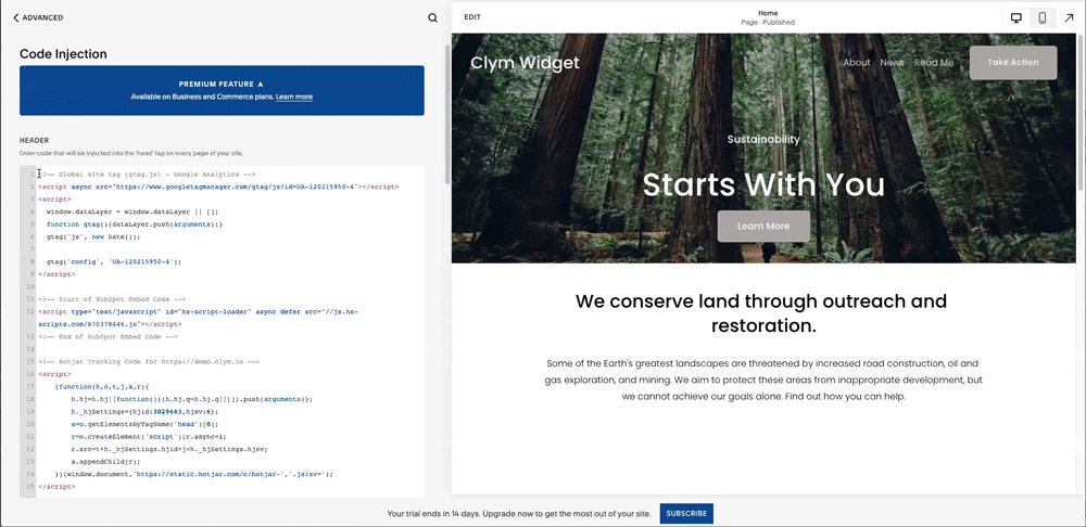 02. Install Clym Widget on Squarespace.gif