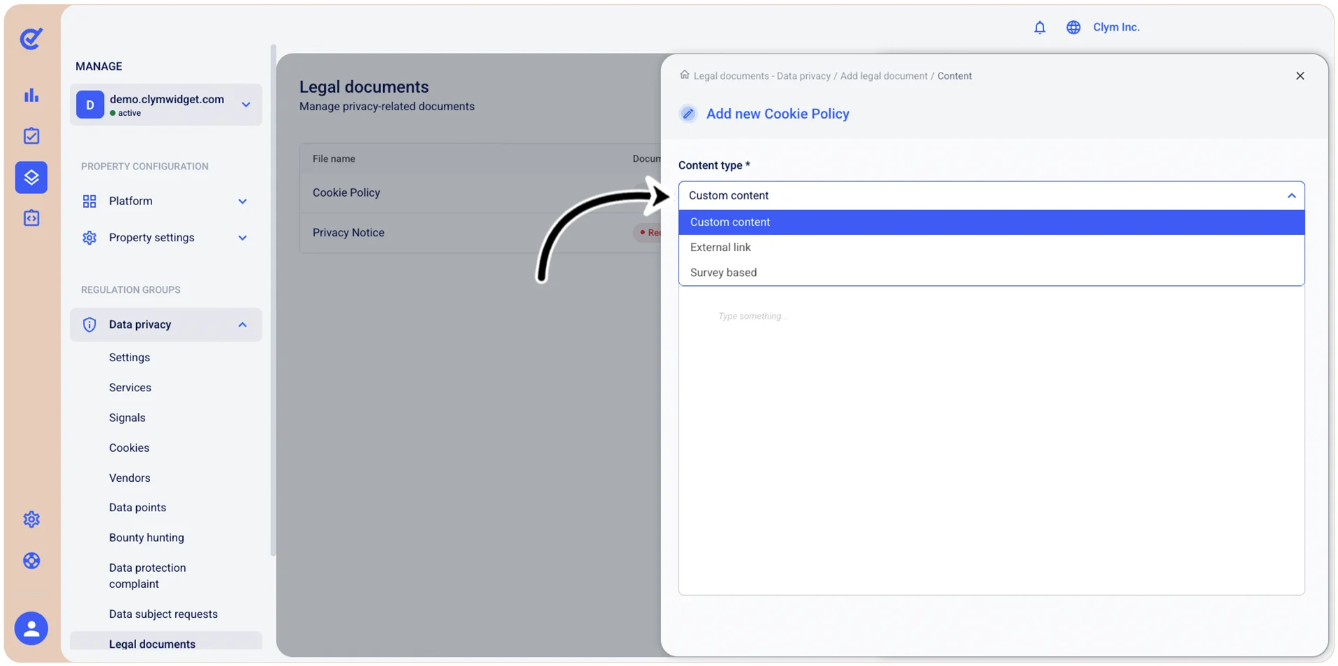 Add legal document content type