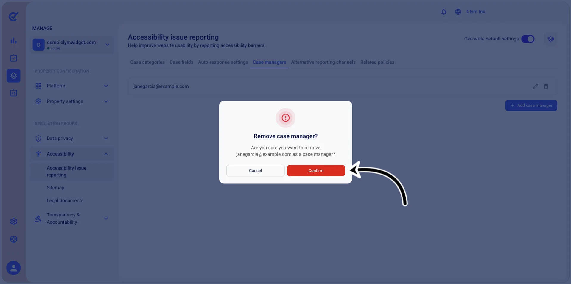 Confirm deletion