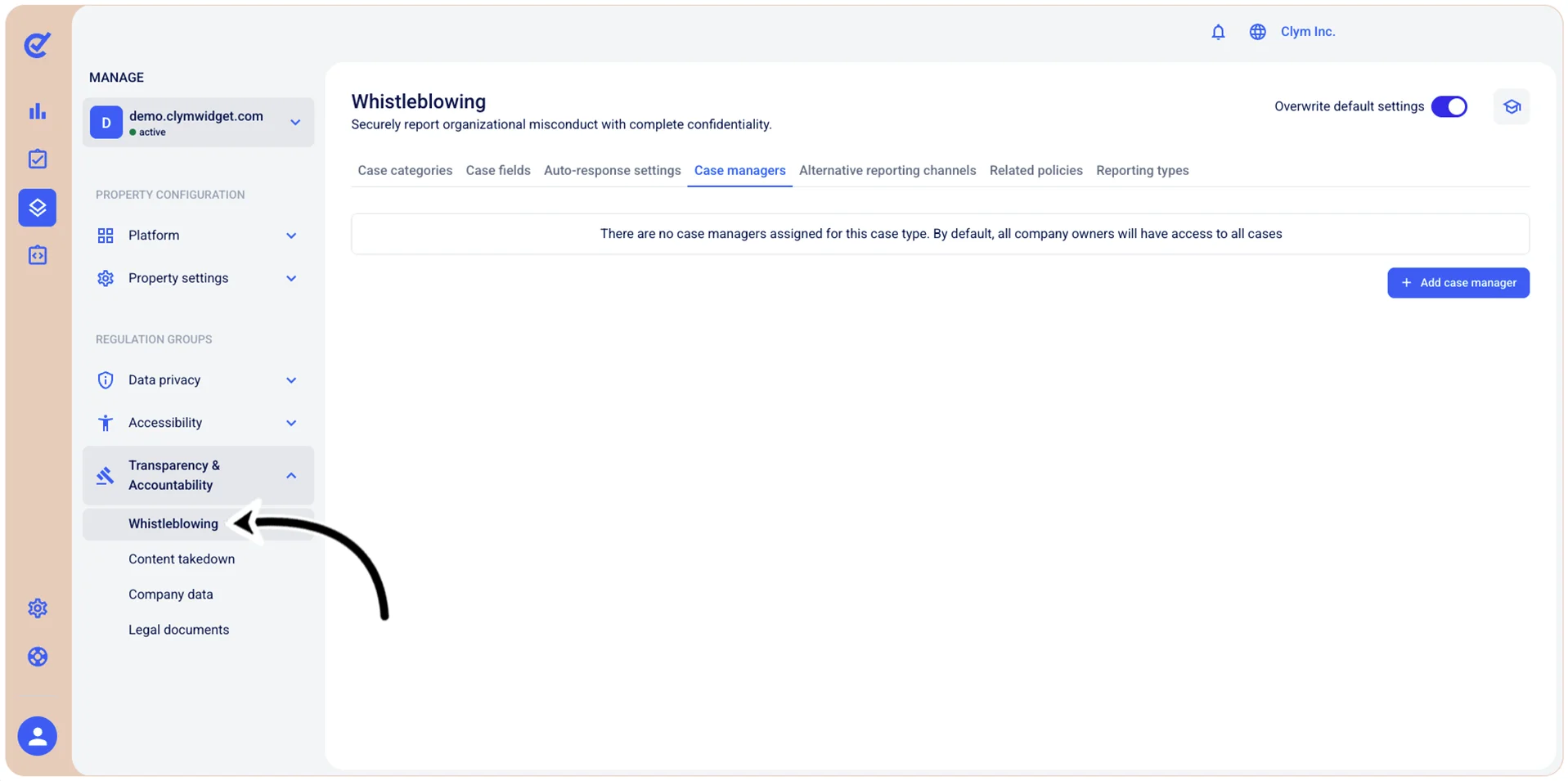 Whistleblowing section