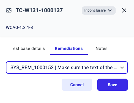 After selecting the desired remediation, click Save.