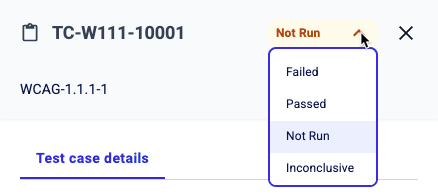 Once you run the test manually and decide the status it should have…