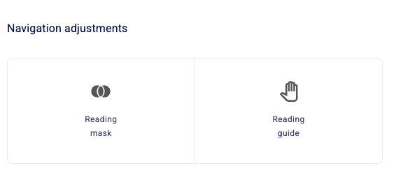 Activate or deactivate navigation tools, such as reading mask and reading guide