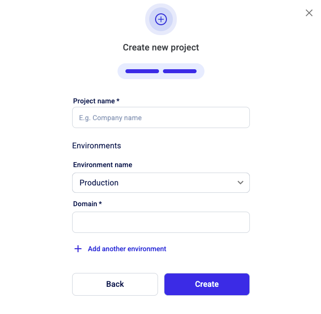 In the next step, fill in the project details