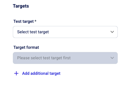 +Add additional targets (optional): Create your own test targets, if different from the…