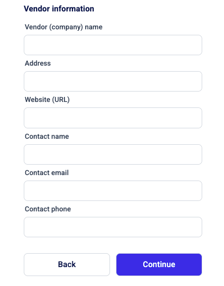 Scrolling even further in this step of the Add audit screen, you will find the Vendor…