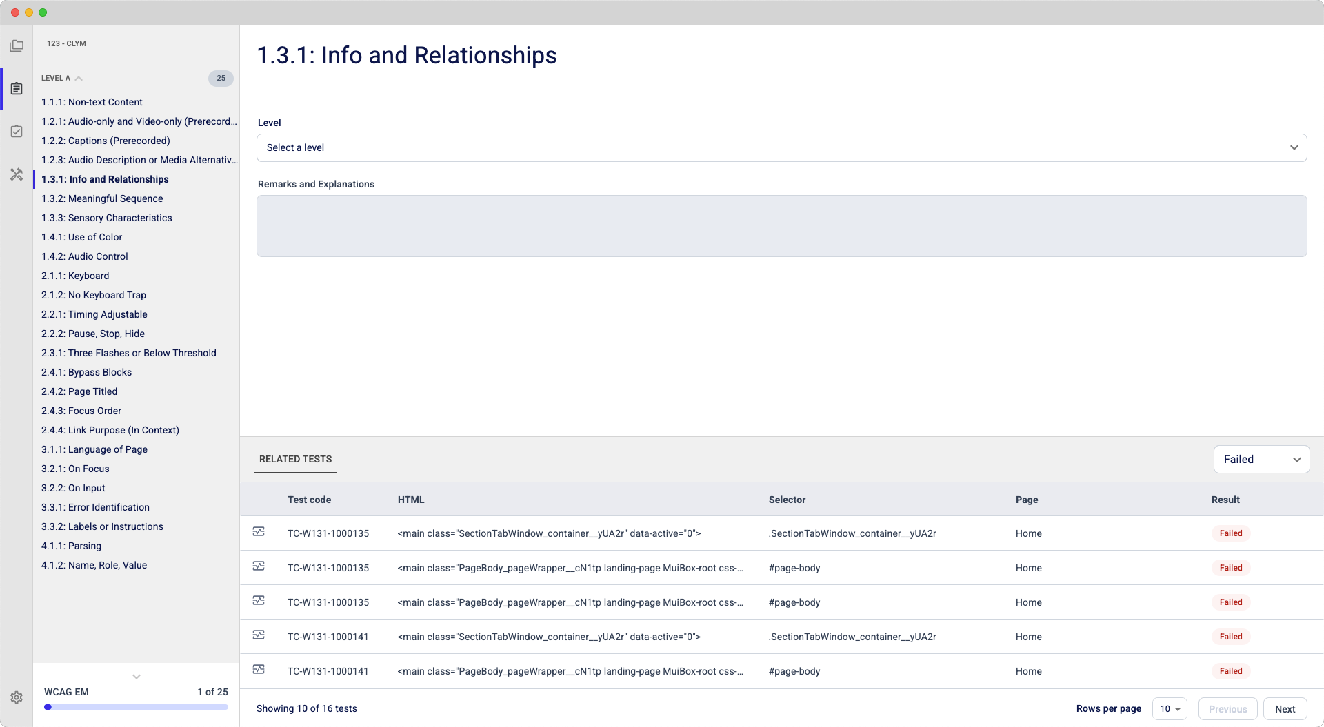 Your newly-created audit is displayed.