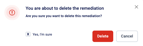 In the confirmation message, tick the “Yes, I’m sure” box and click Delete.
