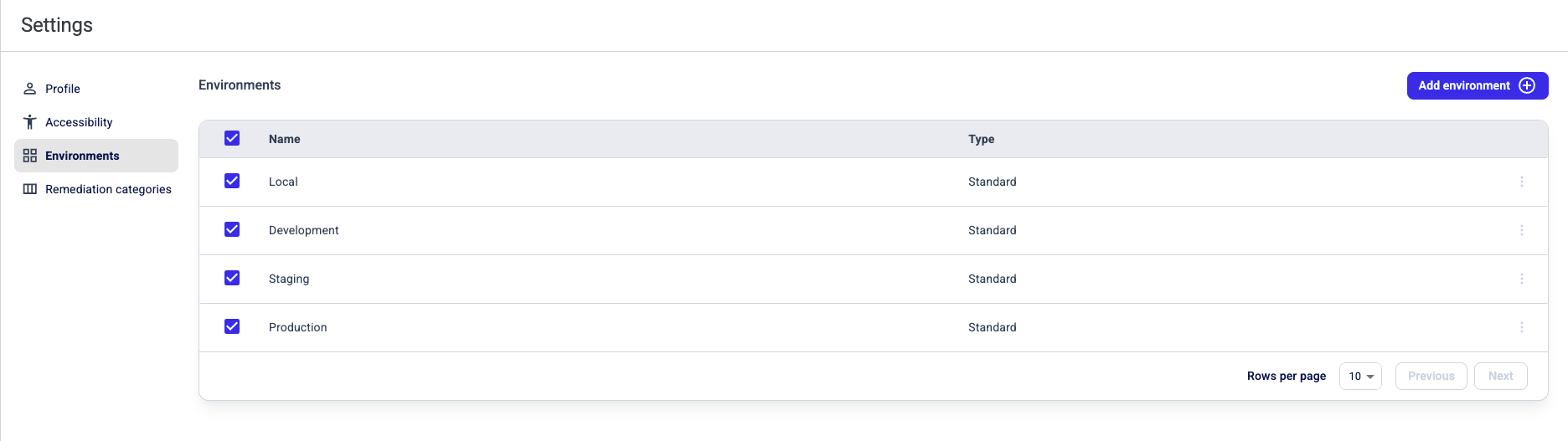 To access and view existing environments, on the left-hand side navigation pane, go to…