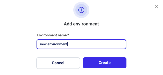 In the Add environment wizard screen, give your environment a meaningful name.