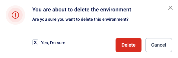 In the confirmation screen, tick the "Yes, I'm sure" box, then click Delete.