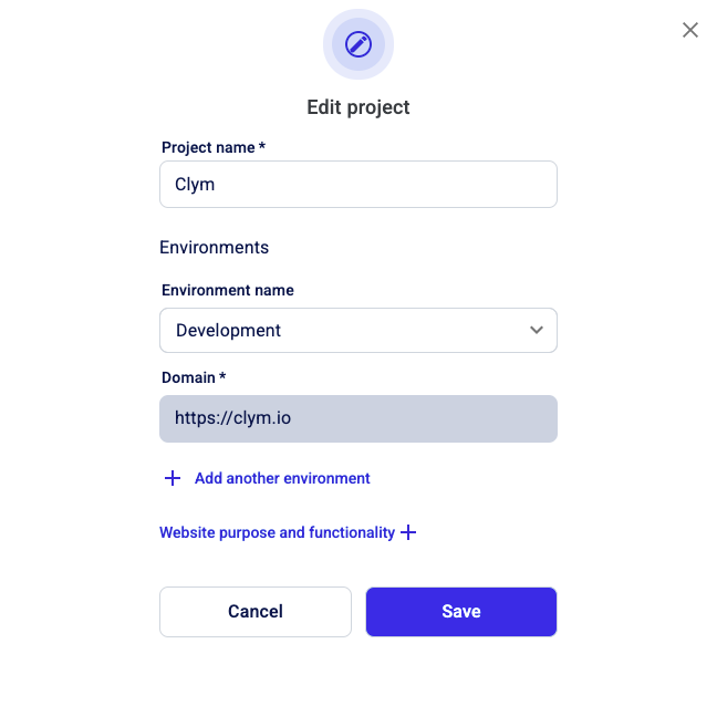 Modify the project, as desired. For more information, see Create a project.