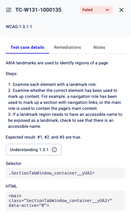 Once you click on a specific test case in the dashboard, the right-hand side pane will…
