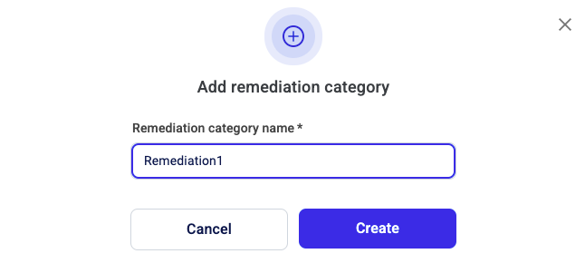 In the Add remediation category screen, give your new category a meaningful name.
