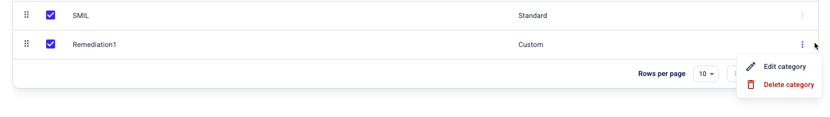 Click the Settings button next to the desired remediation category and click Edit…