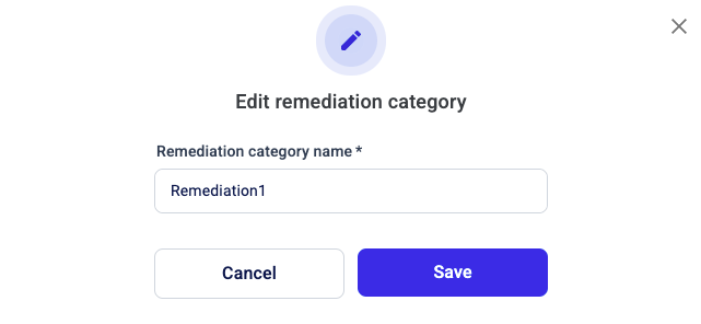 In the Edit remediation category screen, rename your category.