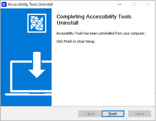 Wait until the uninstall is completed and click Finish.
