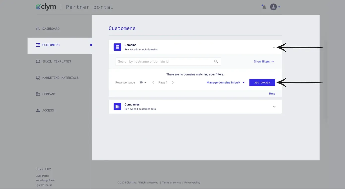Click Add Domain