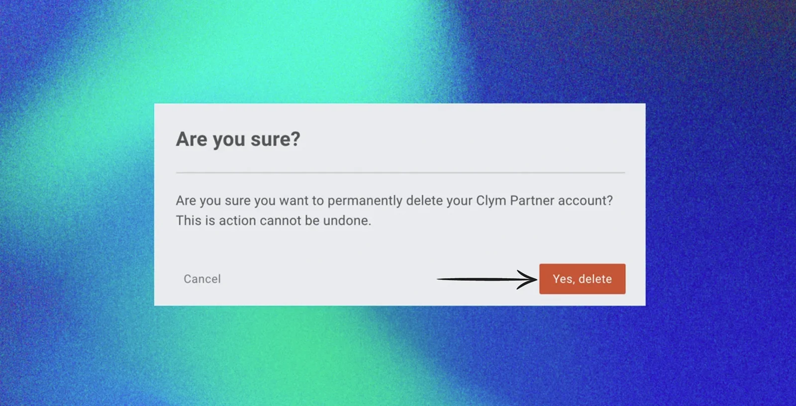 Delete account