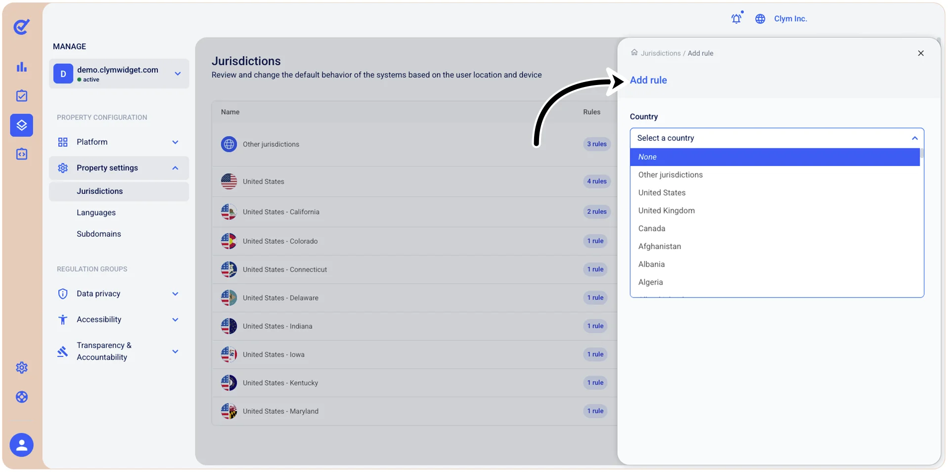 Add rule window
