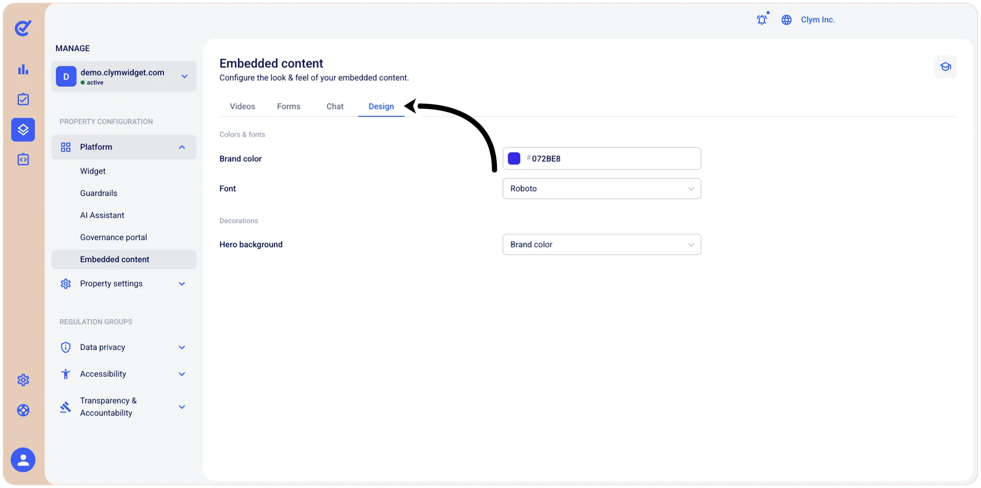 Design tab