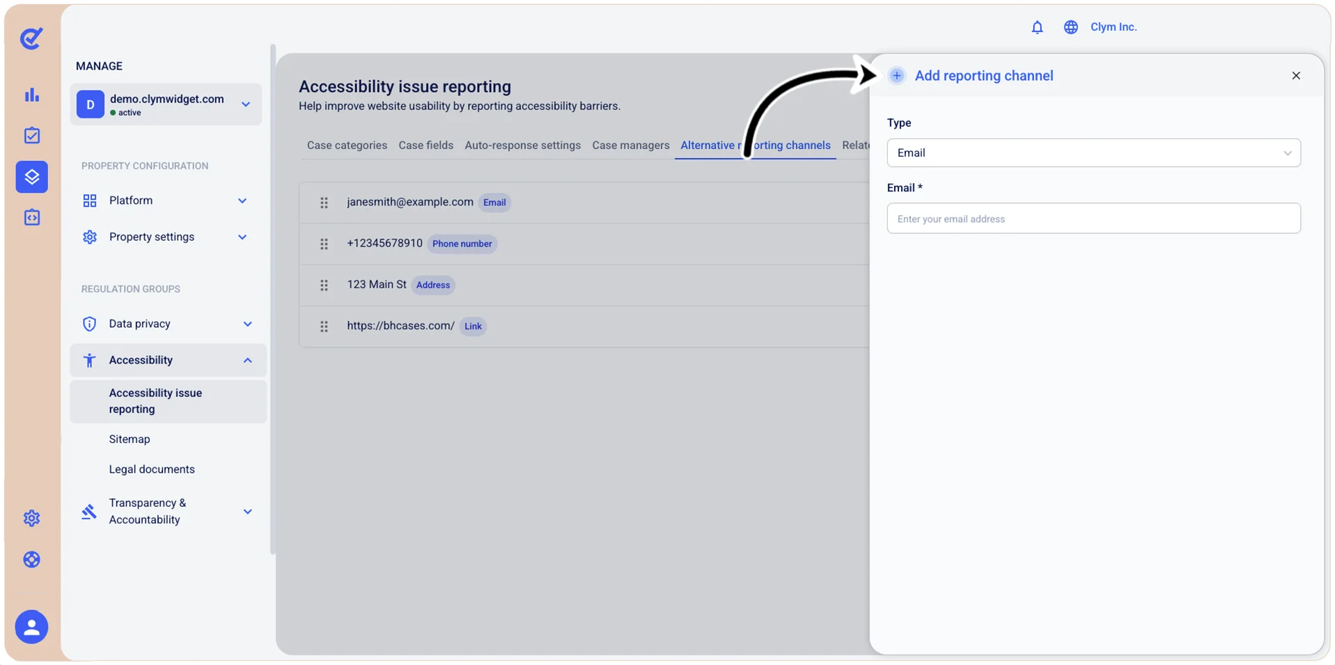 Add reporting channel