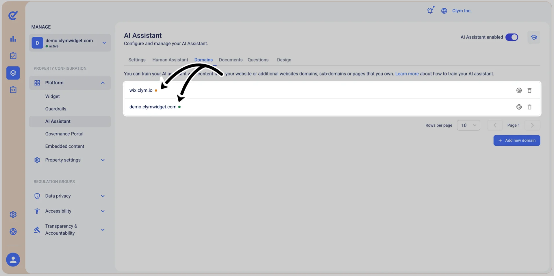 Domain preview