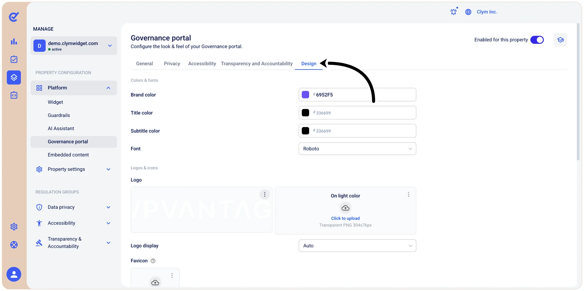 Design tab