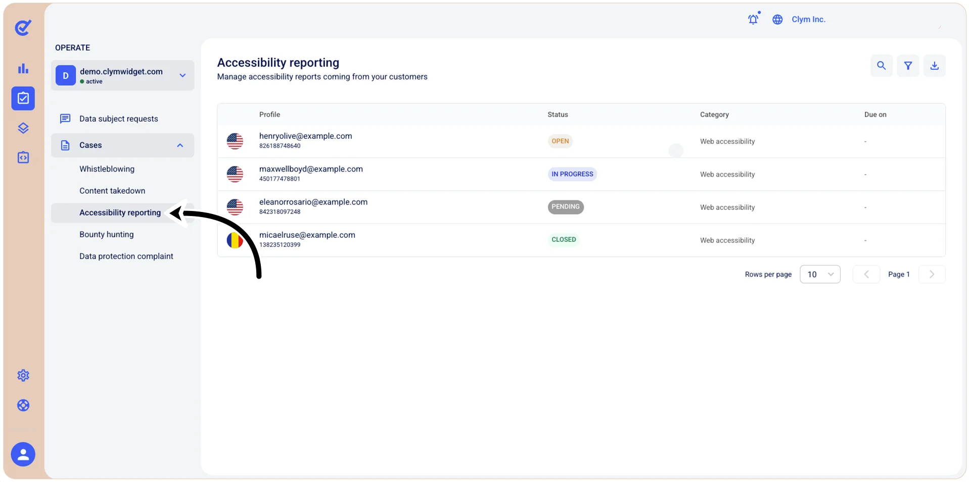 Accessibility reporting