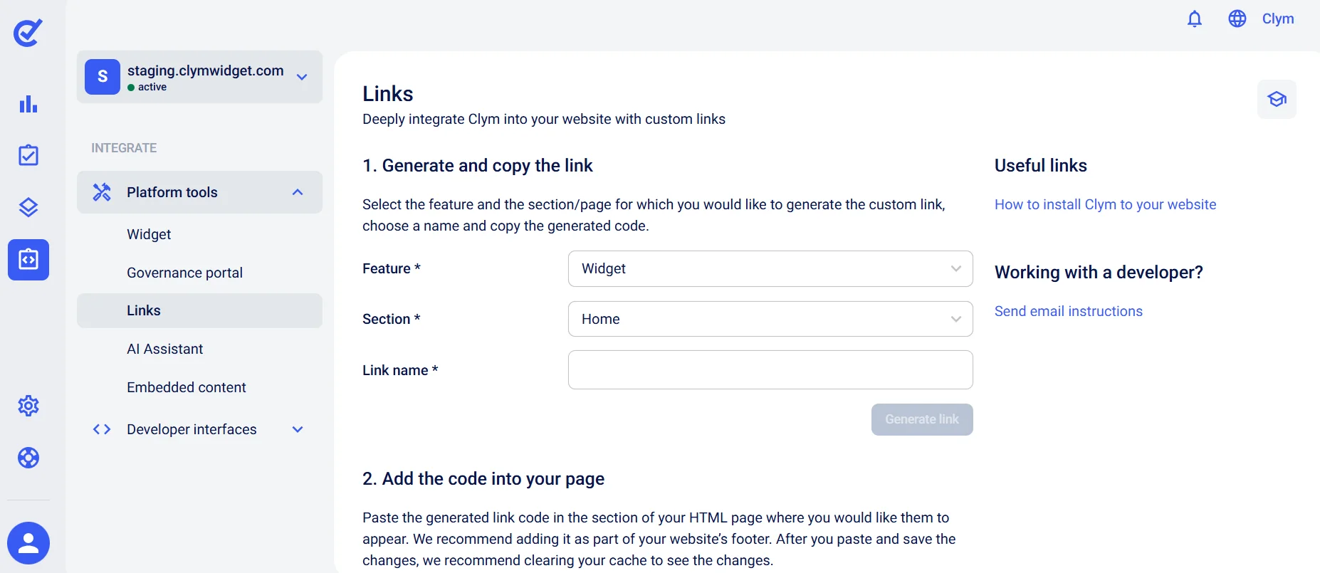 Links section