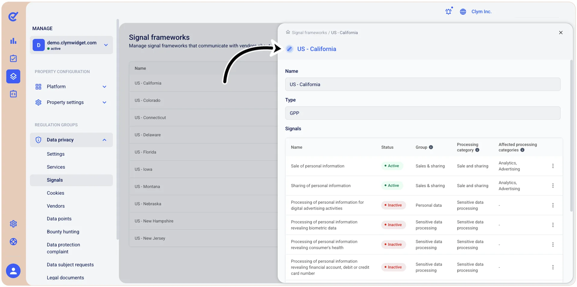 Edit signal framework