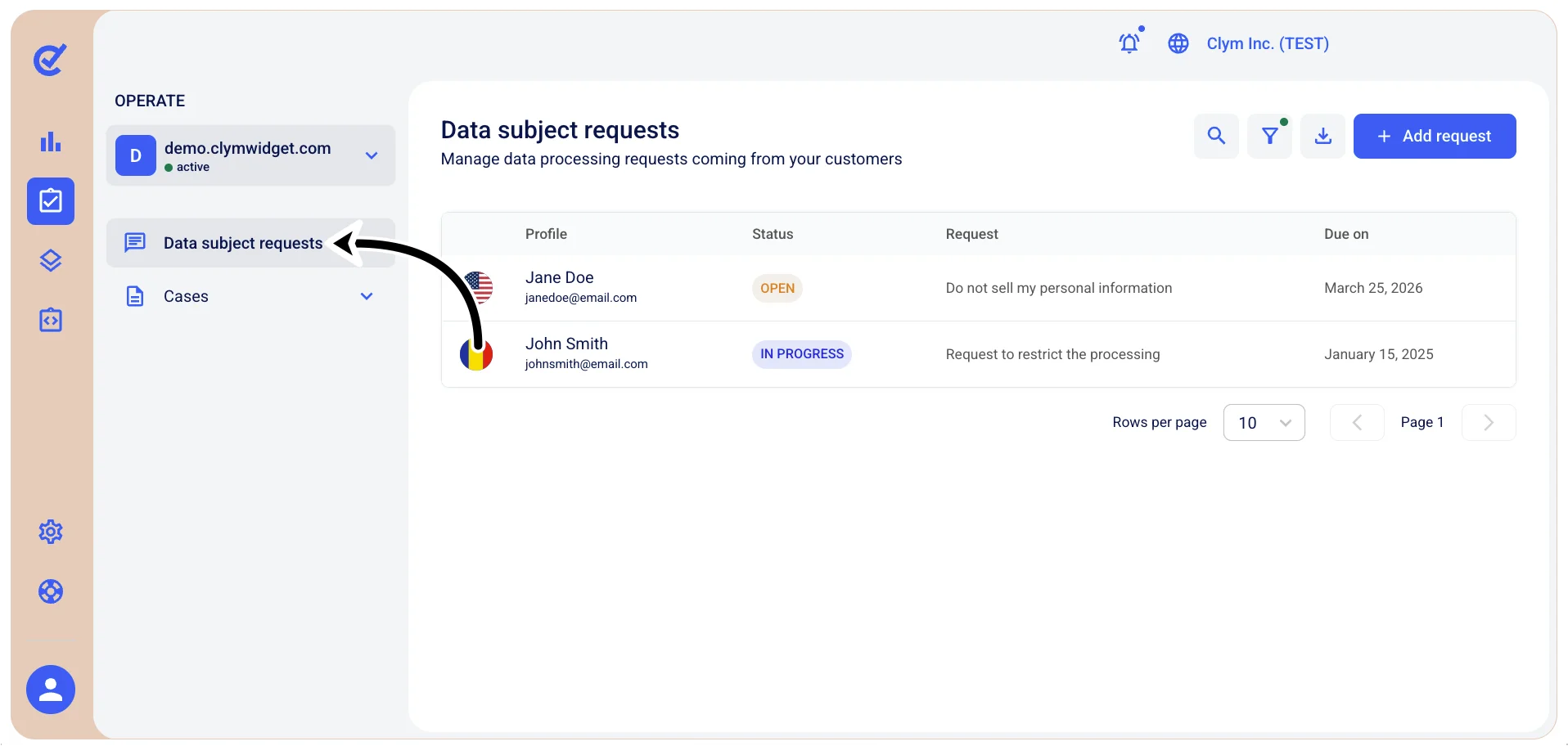 Data subject requests