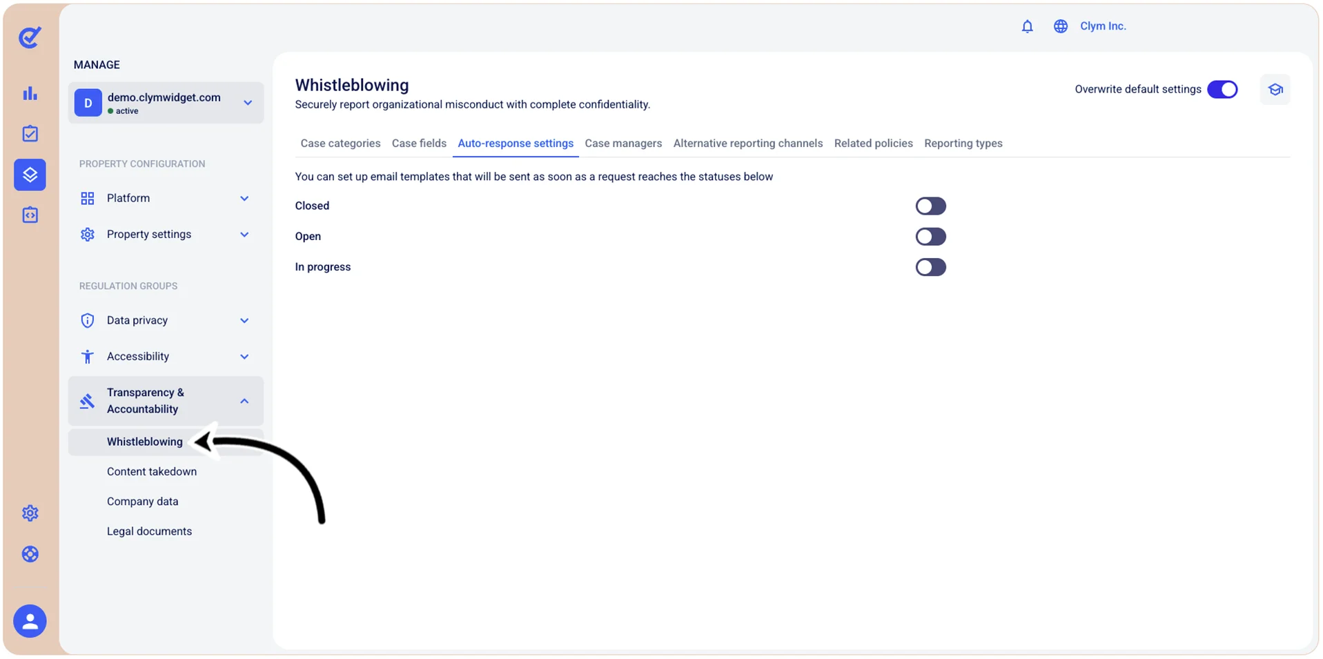 Whistleblowing section