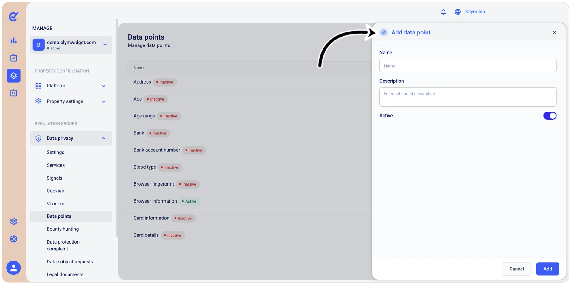 Add data point