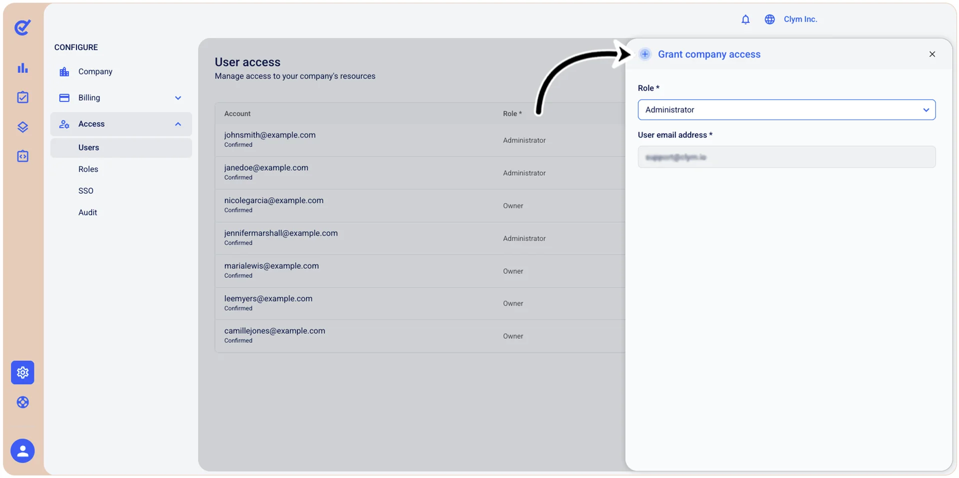 Change access field