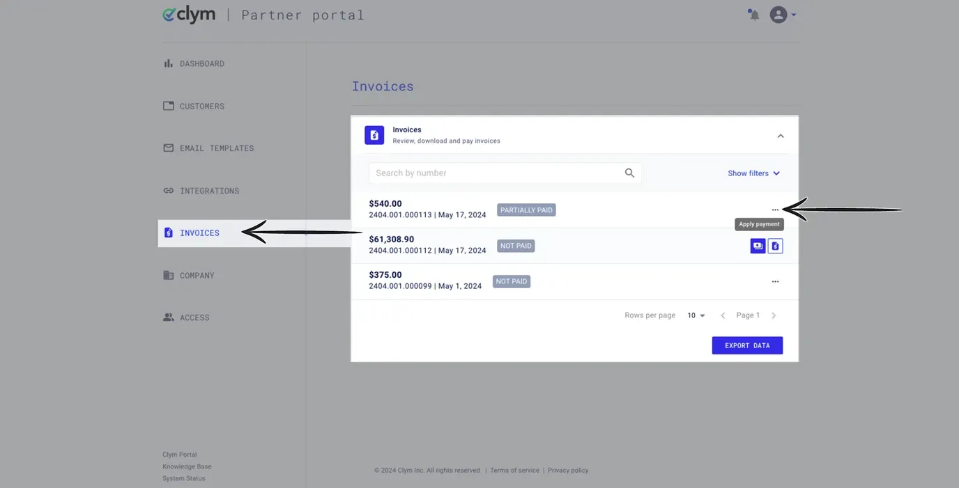 Access Invoices