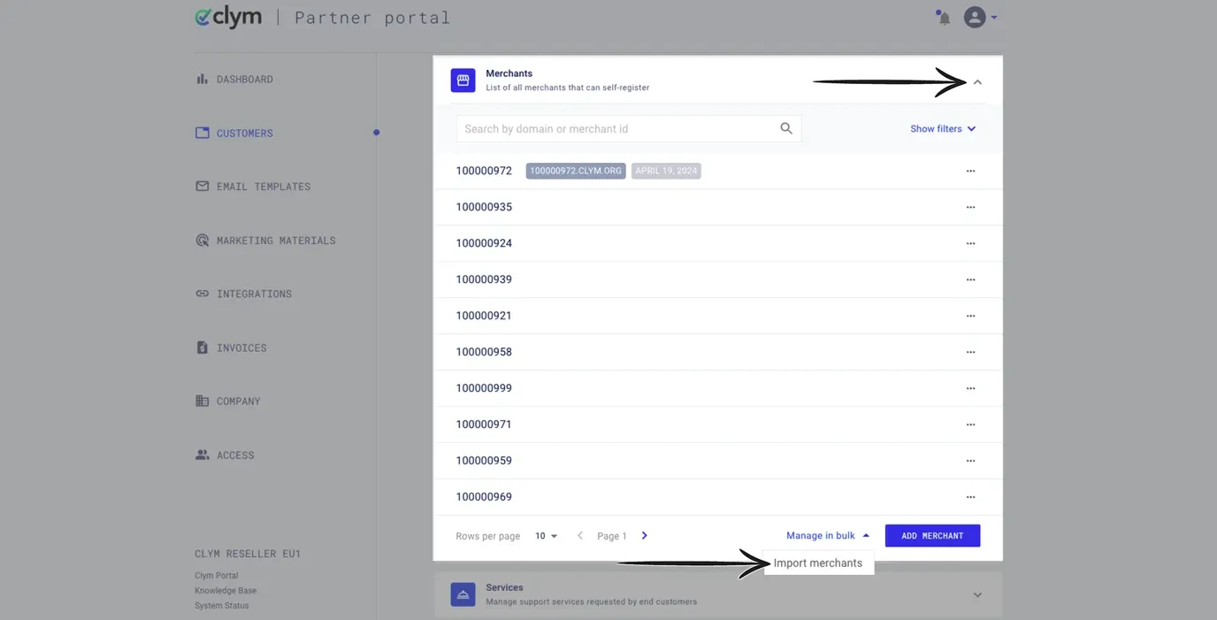 Manage MIDs in bulk