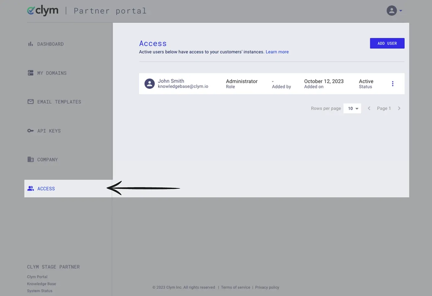 Go to the Access tab
