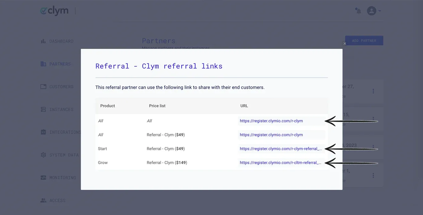 Access referral links