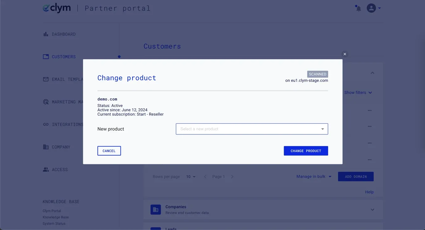 Change the product