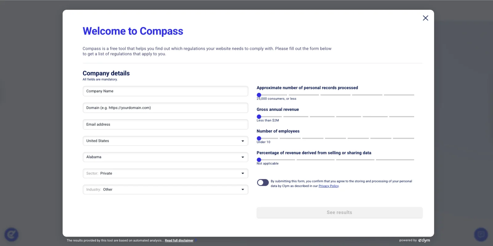 Compass assessment form
