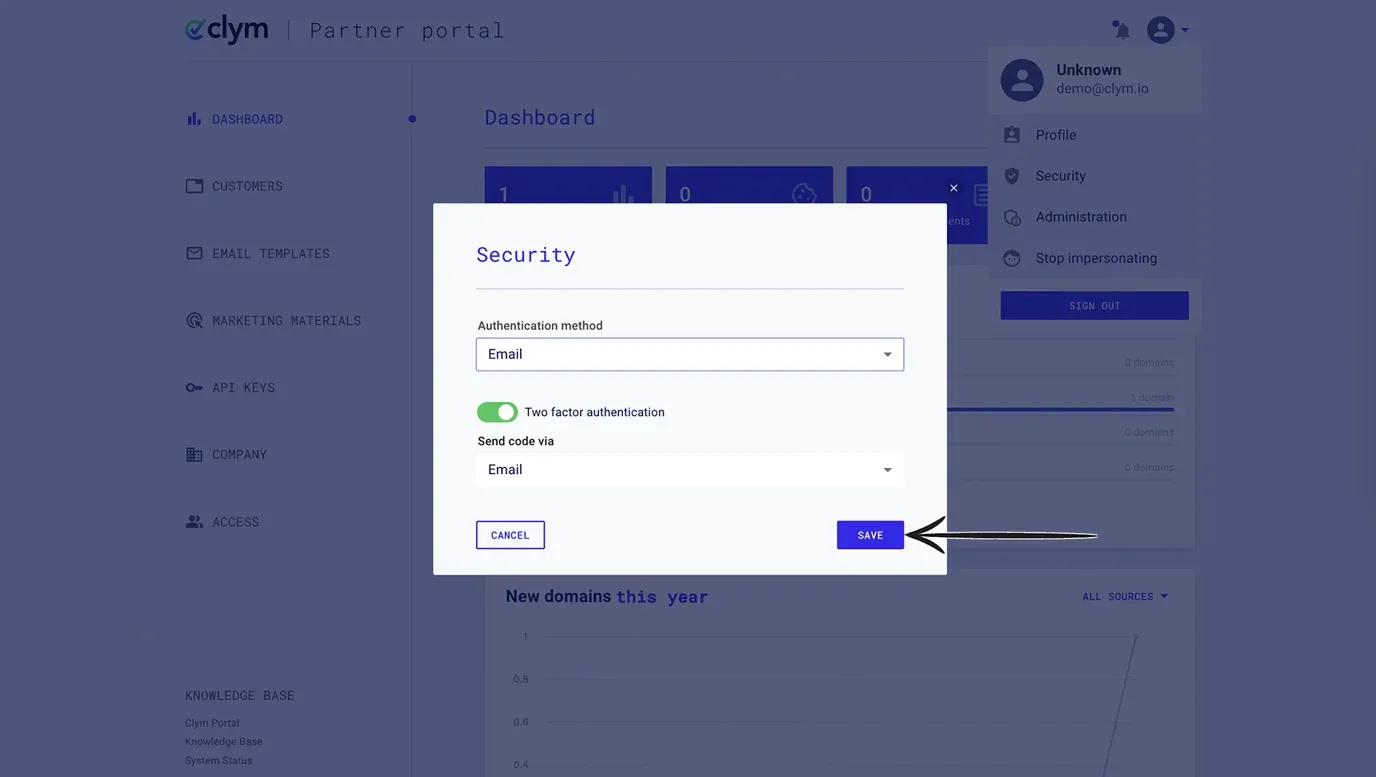 Change the authentication method