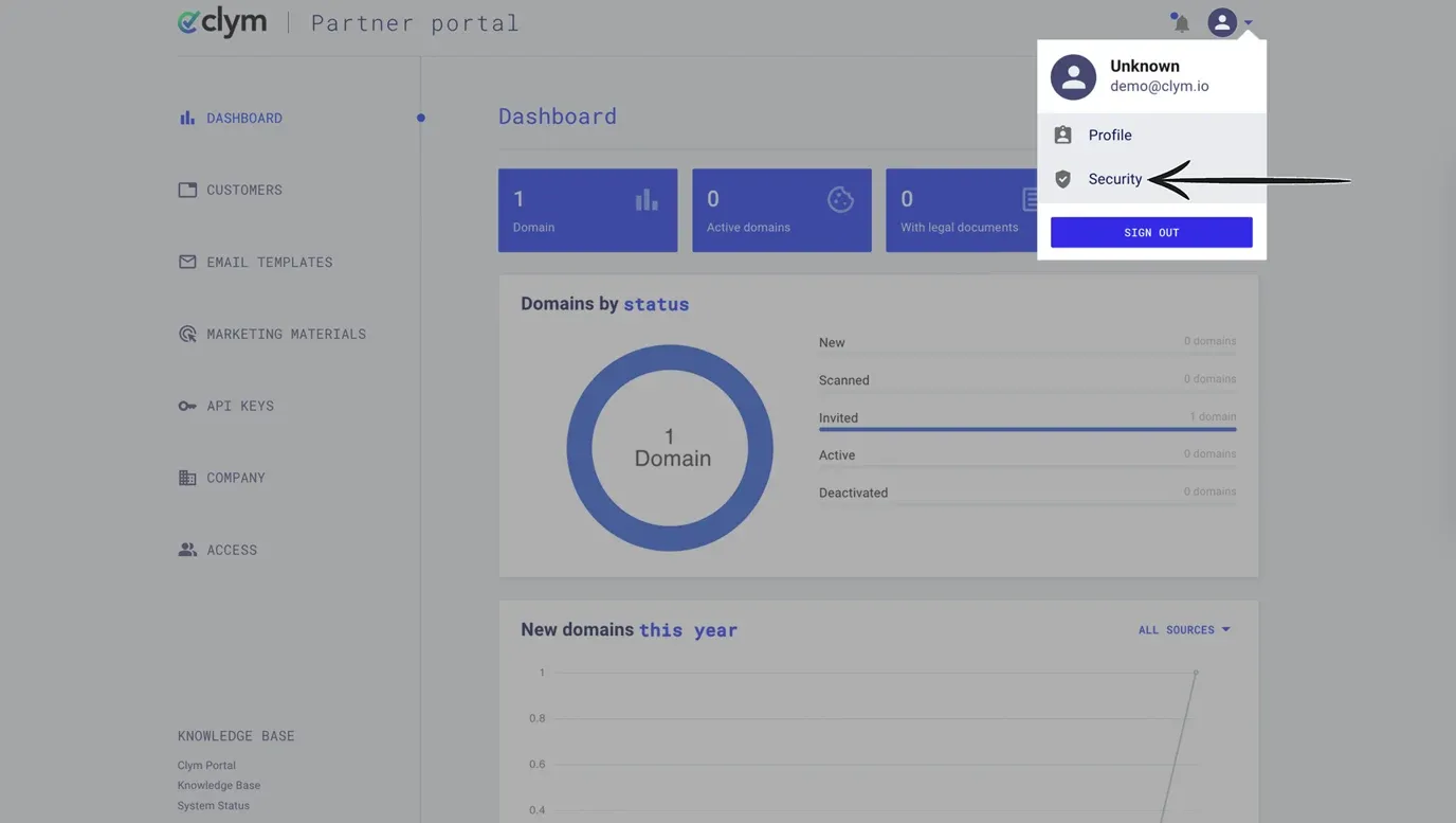 Access your security settings