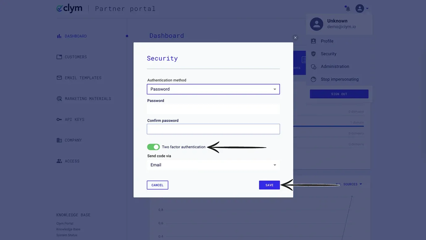 Disable two-factor authentication