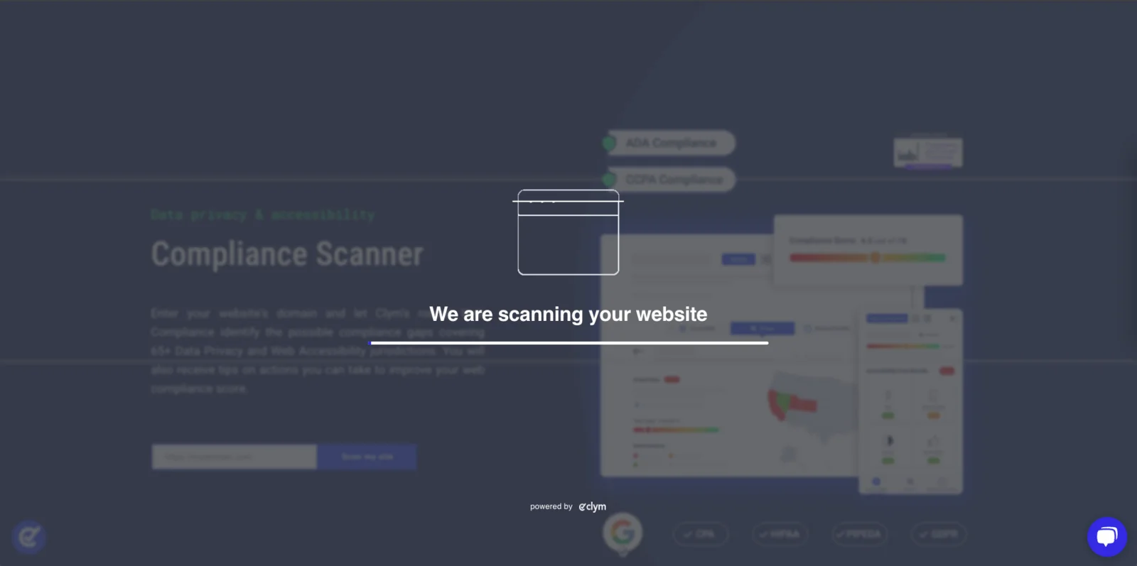 We are scanning your website confirmation